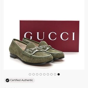 Green 1953 corduroy loafers